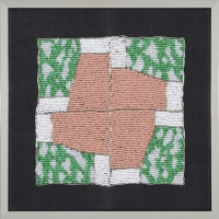 Glass beads on linen 2017